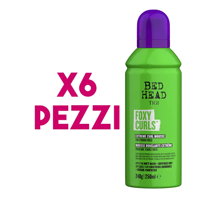 TIGI Kit Bed Head Foxy Curls Extreme Curl Mousse 6 Pezzi x 250ml