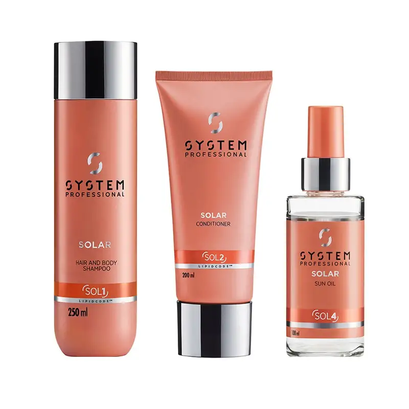 SYSTEM PROFESSIONAL Kit Solar Shampoo 250ml + Sun Oil 100ml + Hidro Repair Cream 200ml