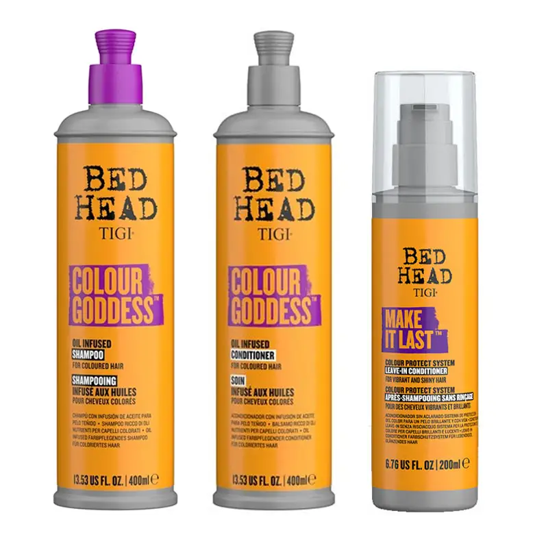 TIGI Kit Bed Head Color Goddes Shampoo 400ml + Conditioner 400ml + Make In Last 200ml