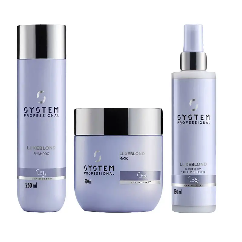 SYSTEM PROFESSIONAL Kit Luxeblond Shampoo 250ml + Mask 200ml + Bi-Phase UV & Heat Protector 180ml