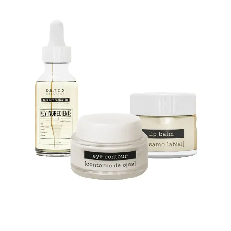 DETOX Skinfood Kit Face Hydrating Oil 30ml + Lip Balm 10ml + Eye Contour 20ml