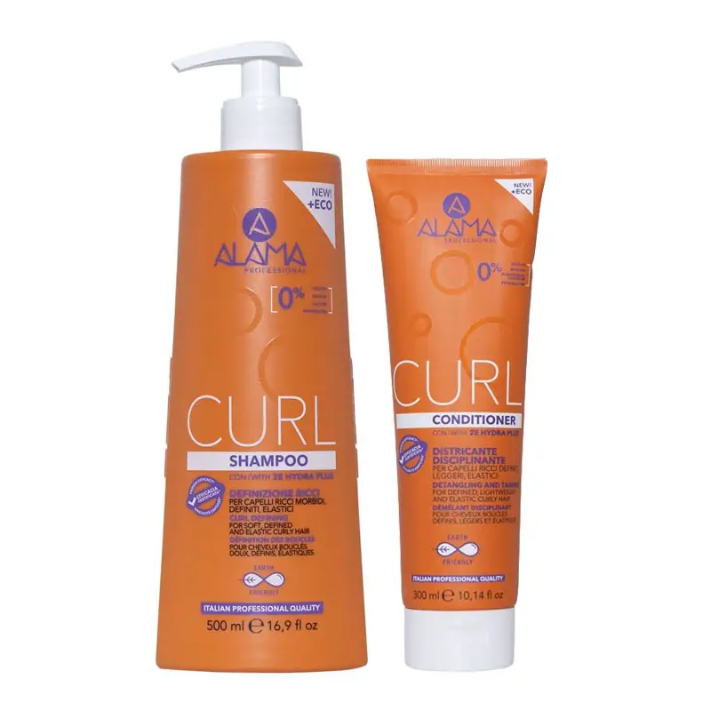 ALAMA Professional Kit Curl Definizione Ricci Shampoo 500ml + Conditioner 300ml