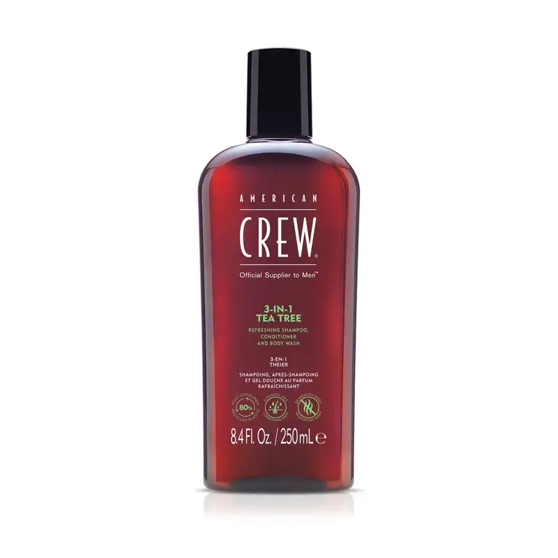 AMERICAN CREW 3 In 1 TEA TREE Shampoo - Conditioner - Body Wash 250ml
