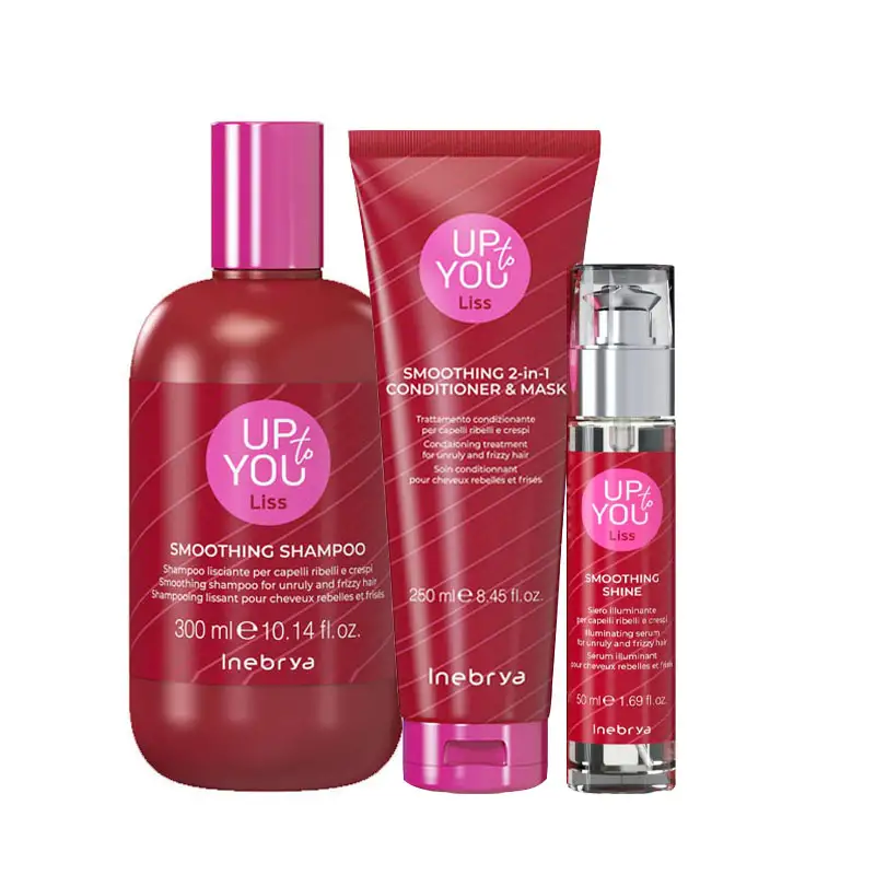 INEBRYA Kit Up To You Liss Smoothing Shampoo 300ml + 2 In 1 Conditioner & Mask 250ml + Smoothing Shine 50ml