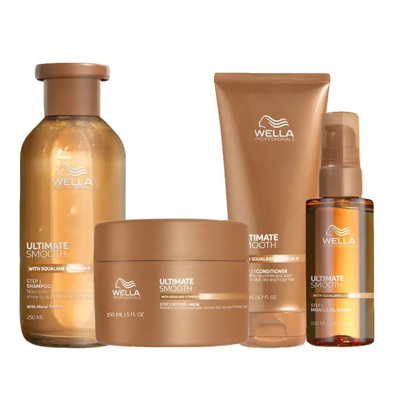 WELLA Kit Ultimate Smooth Step 1 Shampoo 250ml + Step 2 Intense Mask 150 + Step 2 Conditioner 200ml + Step 3 Serum Oil 100ml