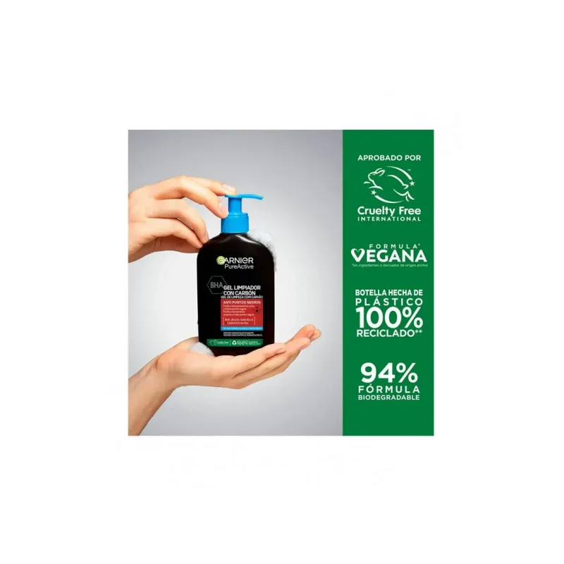 Garnier Pure Active Gel Limpiador Con Carbón 250ml