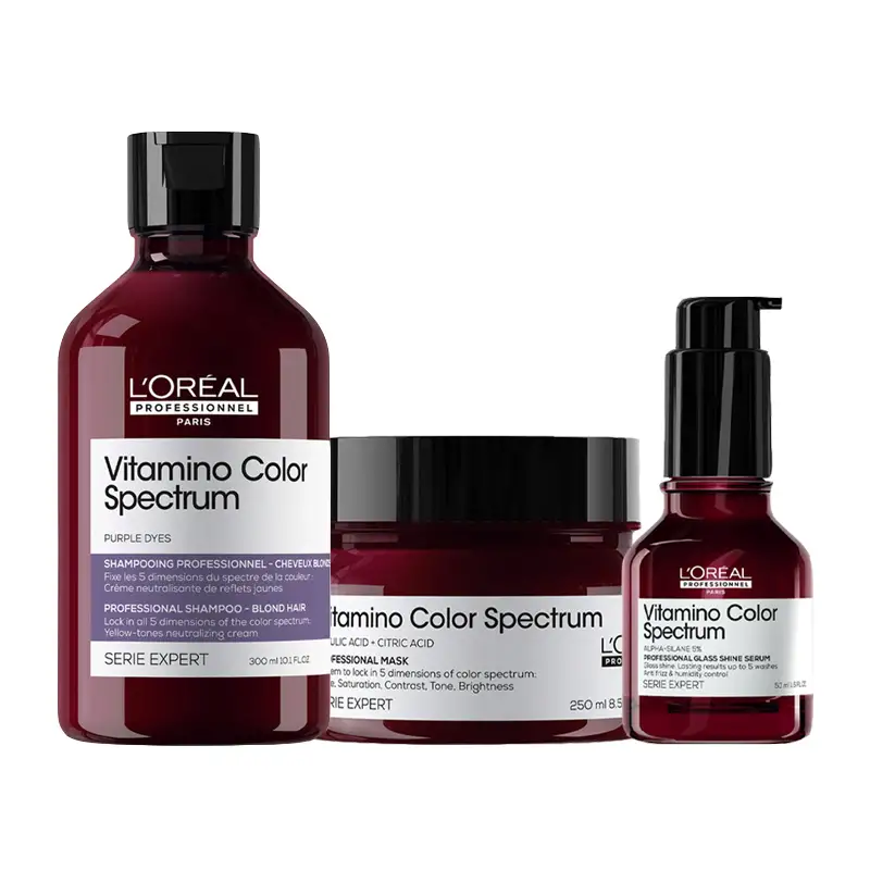 L'OREAL Kit Serie Expert Vitamino Color Spectrum Shampoo Yellow Tones 300ml + Mask 250ml + Serum 50ml
