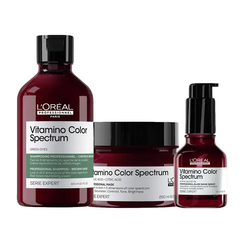 L'OREAL Kit Serie Expert Vitamino Color Spectrum Shampoo Red Tones 300ml + Mask 250ml + Serum 50ml