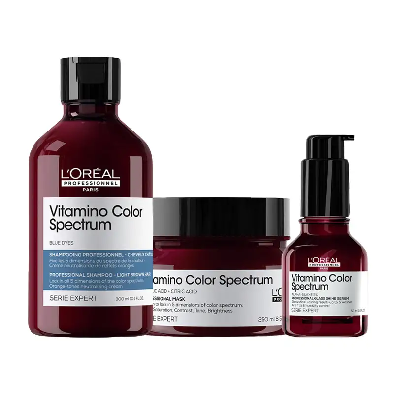 L'OREAL Kit Serie Expert Vitamino Color Spectrum Shampoo Orange Tones 300ml + Conditioner 200ml + Serum 50ml
