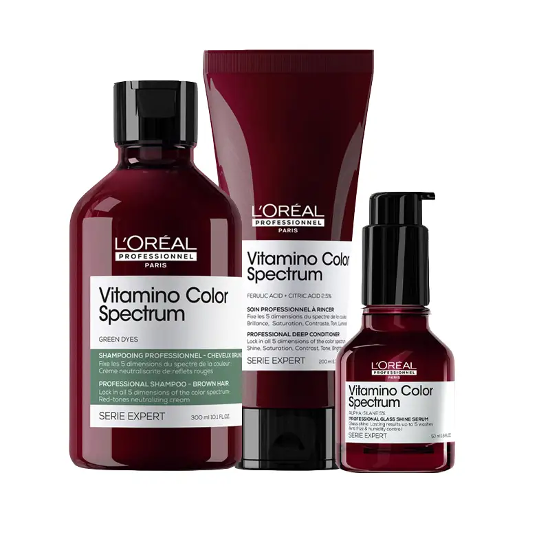 L'OREAL Kit Serie Expert Vitamino Color Spectrum Shampoo Red Tones 300ml + Conditioner 200ml + Serum 50ml