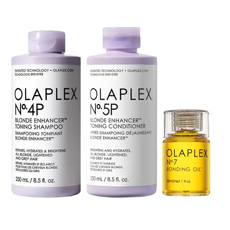 OLAPLEX Kit Blonde Enhancer Toning Shampoo N°4P 250ml + Conditioner N°5P 250ml + Oil N°7 30ml