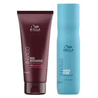 WELLA Kit Invigo Red Recharge Color Conditioner Red 200ml + Aqua Pure Shampoo Purificante 250ml