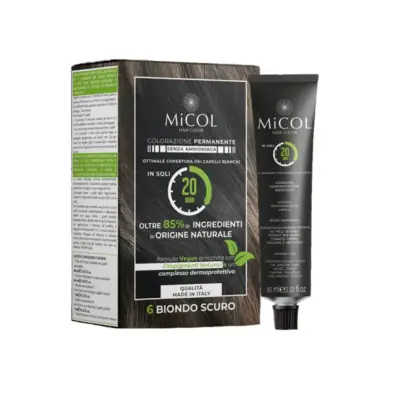 FARMAGAN Micol Set Colorazione Permanente Senza Ammoniaca Vegan 6 BIONDO SCURO