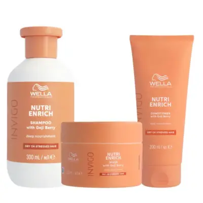 WELLA Kit Invigo Nutri-Enrich Shampoo Nutriente 300ml + Maschera 150ml + Balsamo 200ml