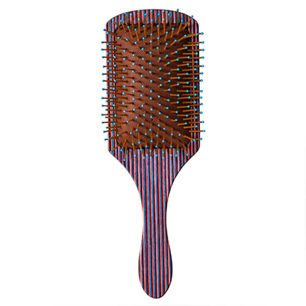 BiFULL Striped Wood Spazzola In Legno RACCHETTA MARRONE