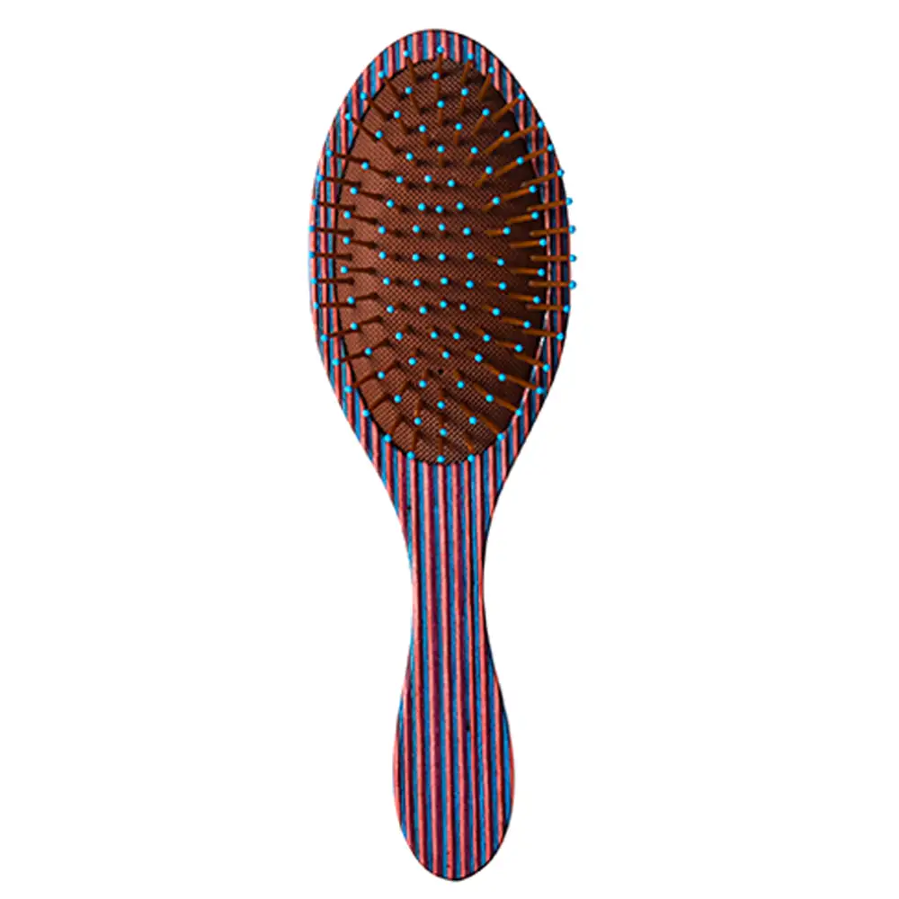 BiFULL Striped Wood Spazzola In Legno OVALE MARRONE