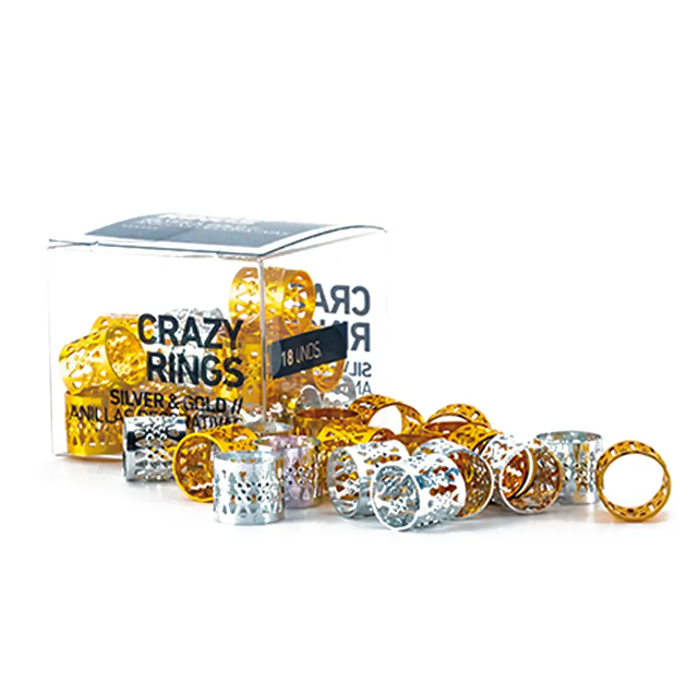 BiFULL Crazy Rings Anelli Decorativi Per Capelli ARGENTO & ORO