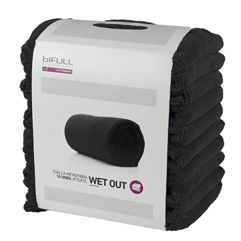 BiFULL Wet Out Asciugamani Micro-Fibra 73x40cm 10Pz NERO