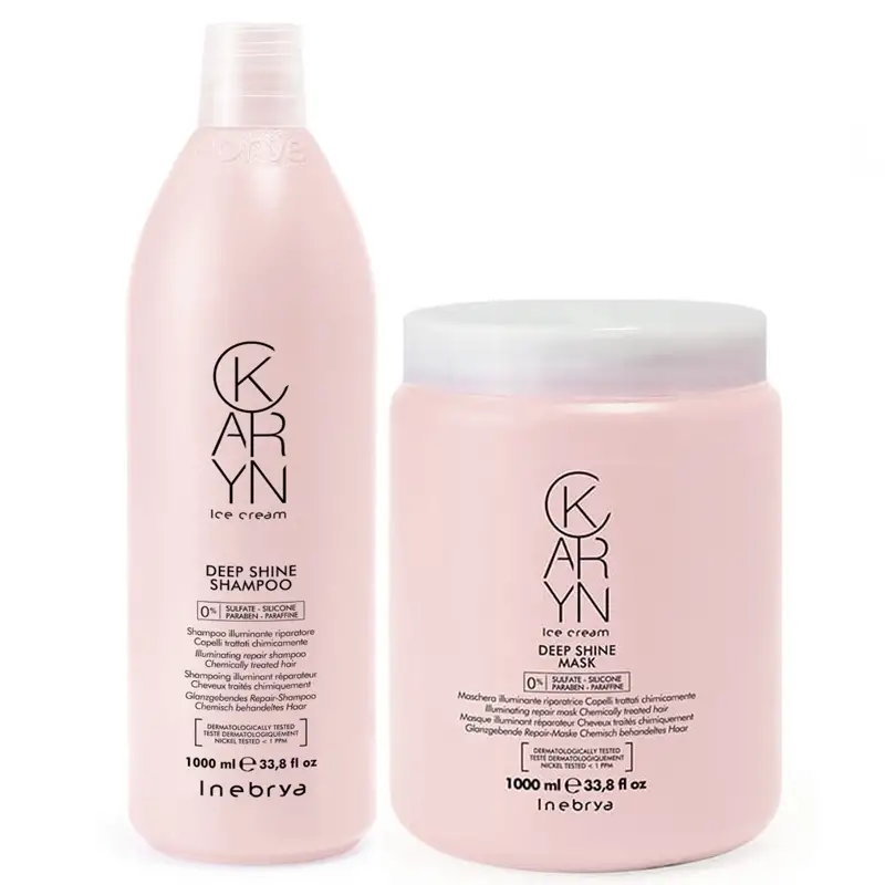 INEBRYA Kit Karyn Ice Cream Deep Shine Shampoo 1000ml + Mask 1000ml