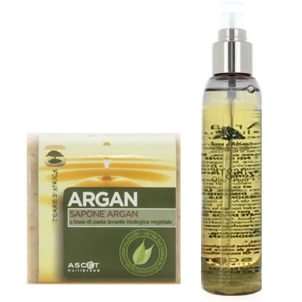 TERRE D'AFRICA Kit Argan Olio Puro 100ml + Sapone 140gr