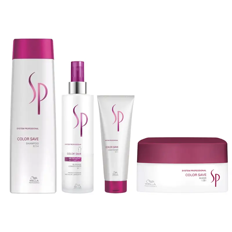 WELLA SYSTEM PROFESSIONAL Kit Color Save Shampoo 250ml + Bi-Phase Conditioner 185ml + Balsamo 200ml + Mask 200ml