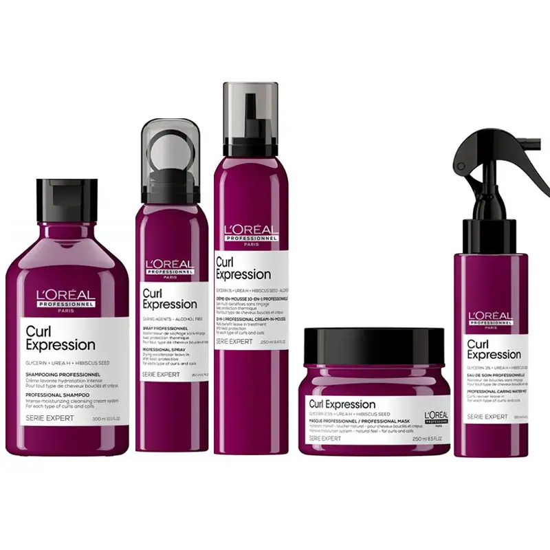 L'OREAL Kit Serie Expert Curl Expression Shampoo 300ml + Maschera 250ml + Mousse 250ml + Spray 150ml + Water Mist 190ml