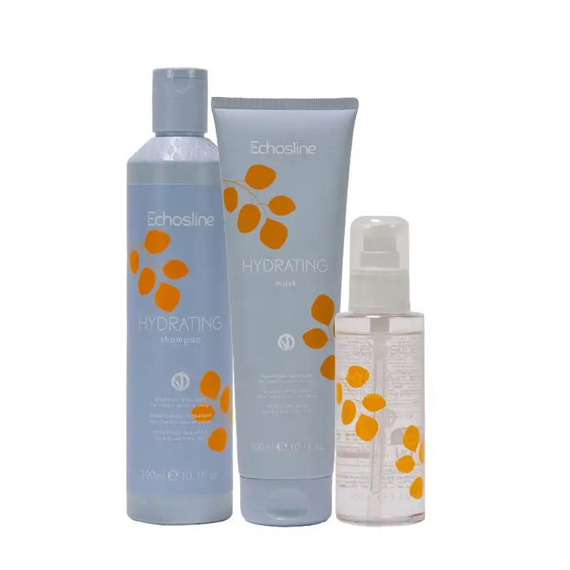 ECHOSLINE Kit Hydrating Shampoo 300ml + Mask 300ml + Fluid Crystal 100ml