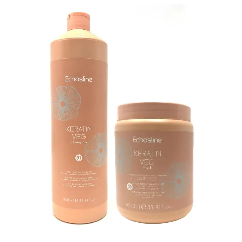 ECHOSLINE Kit Keratin Veg Shampoo 1000ml + Mask 1000ml