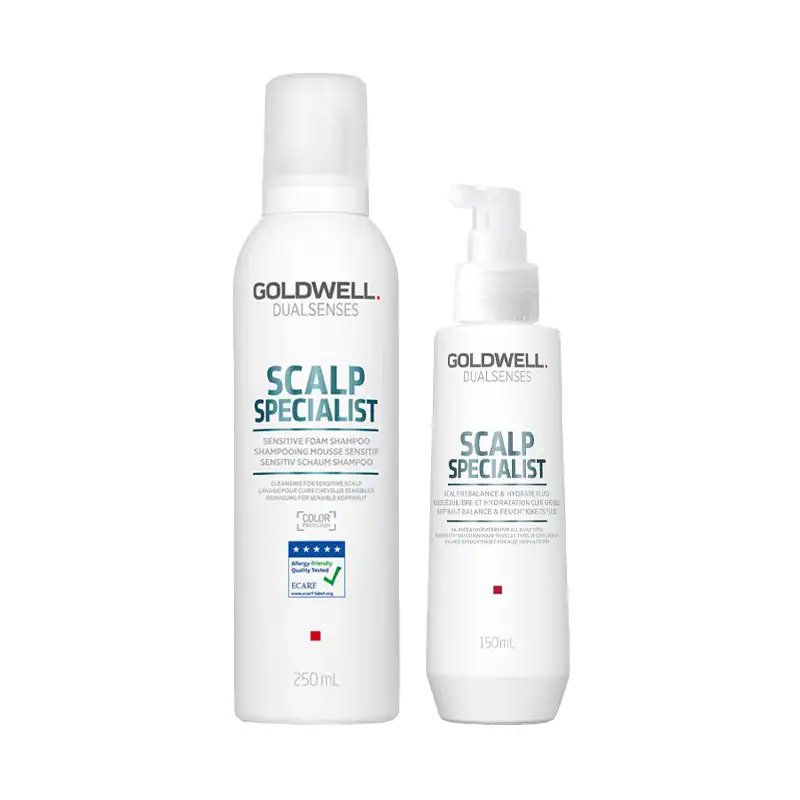 GOLDWELL DS Kit Scalp Specialist Sensitive Foam Shampoo 250ml + Rebalance & Hydrate Fluid 150ml