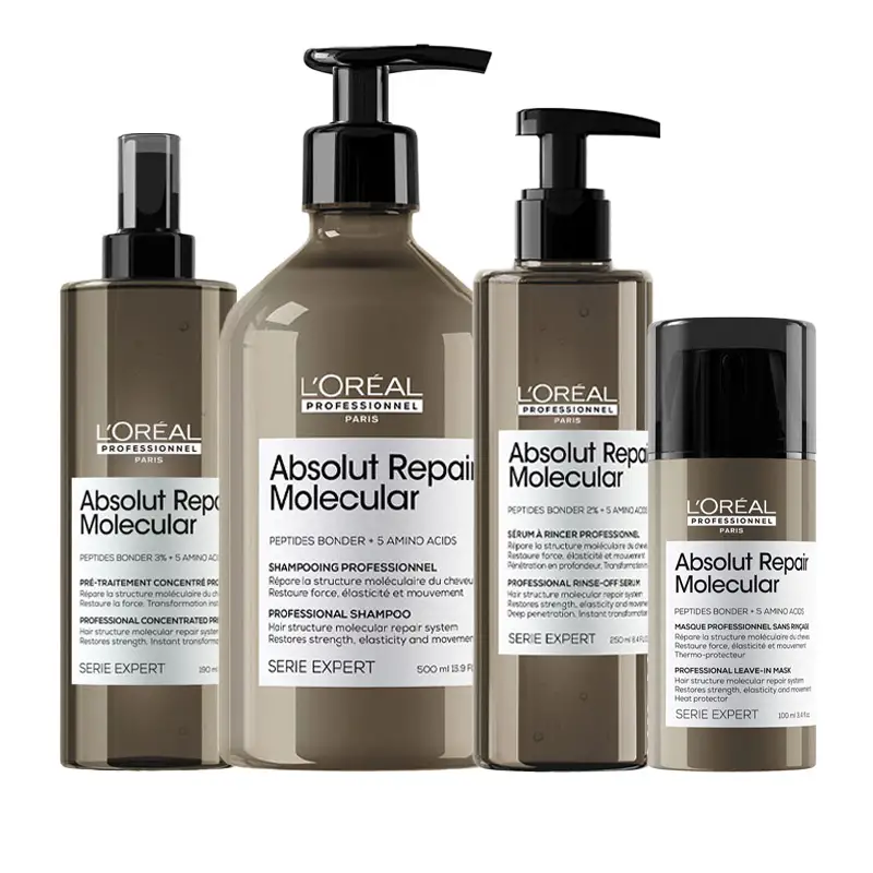 L'OREAL Kit Serie Expert Absolut Repair Molecular Pre Traitment 190ml + Shampoo 500ml + Serum 250ml + Mask 100ml