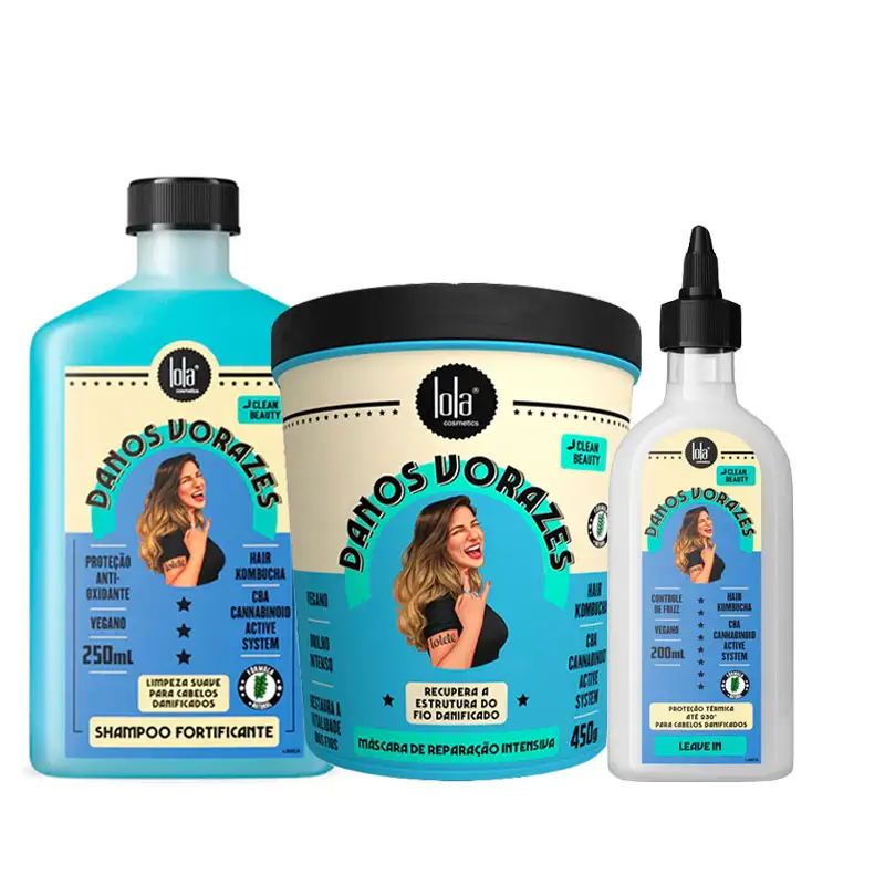 LOLA Kit Danos Vorazes Intense Repairing Shampoo 250ml + Mask 450g + Thermal Protector 200ml