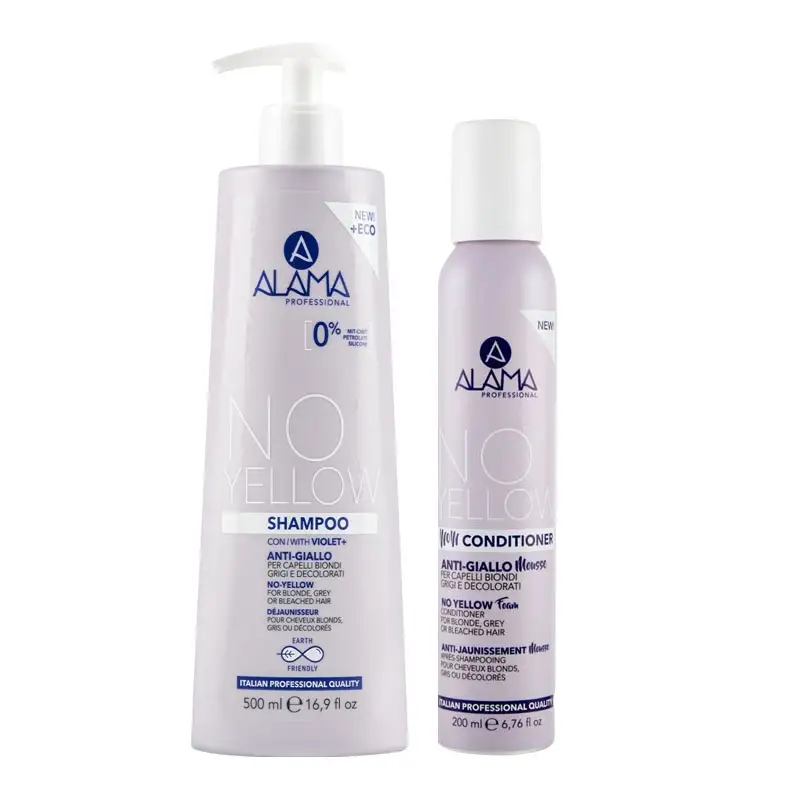 ALAMA Professional Kit No Yellow Shampoo 500ml + Conditioner Mousse 200ml