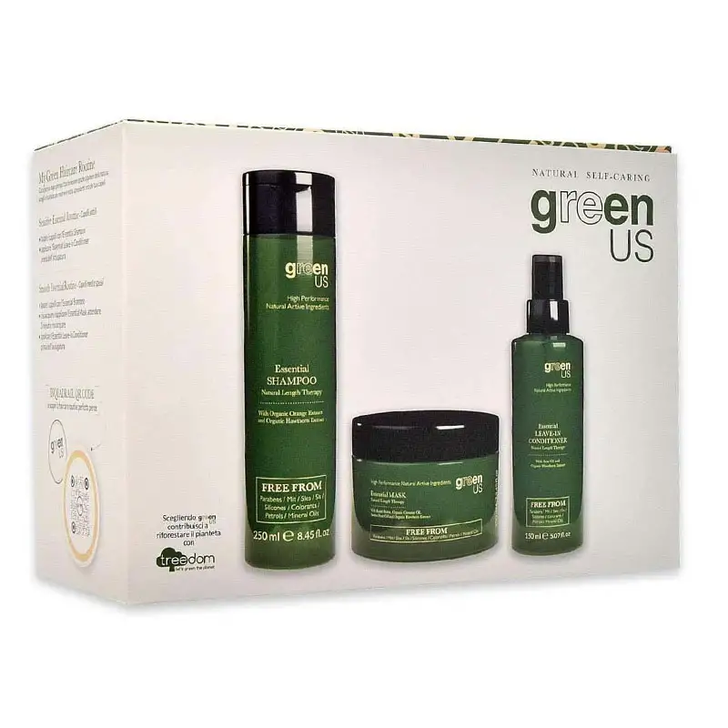 GENUS Set GreenUs Essential Shampoo 250ml+ Mask 250ml + Leave In Conditioner 150ml