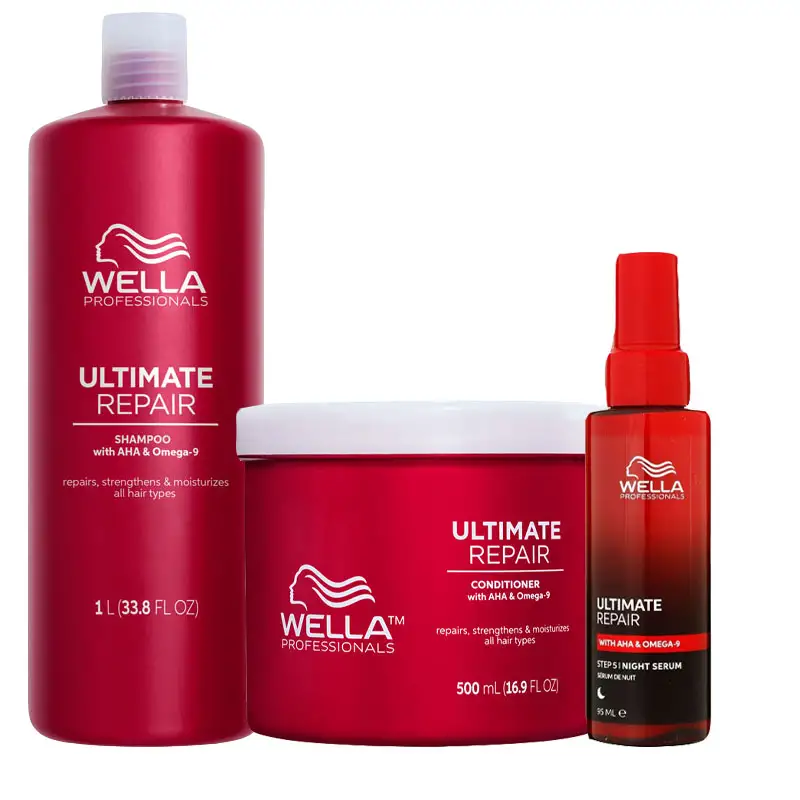 WELLA Kit Ultimate Repair Shampoo 1000ml + Conditioner 500ml + Night Serum 95ml