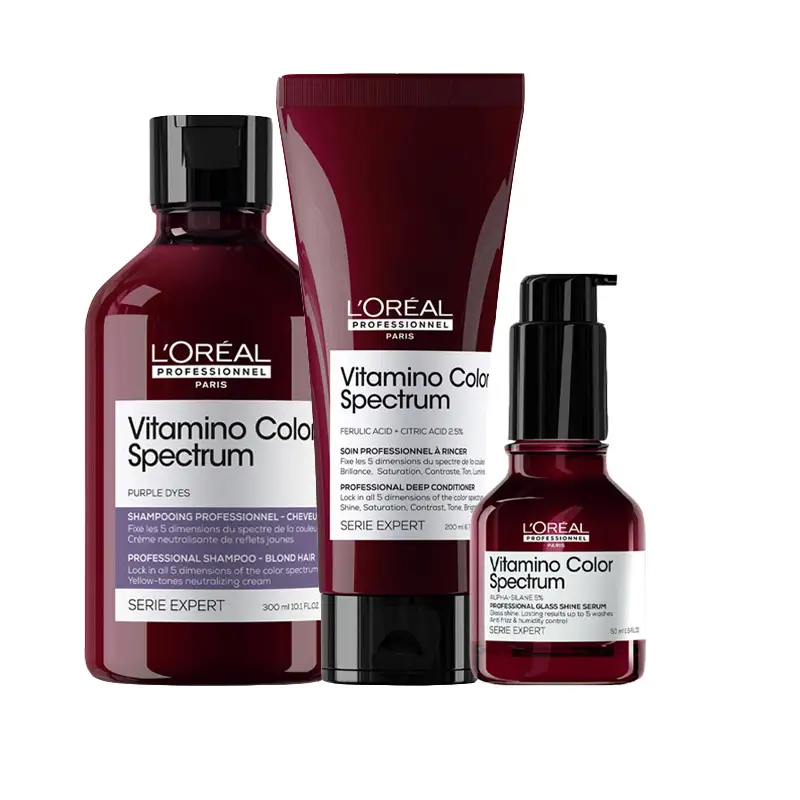 L'OREAL Kit Serie Expert Vitamino Color Spectrum Shampoo Yellow Tones 300ml + Conditioner 200ml + Serum 50ml