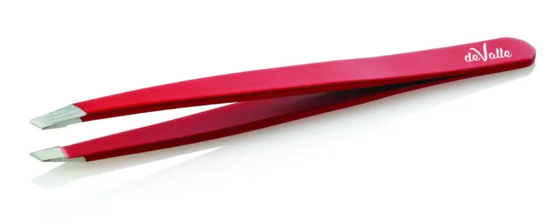 DeVALLE Pinzetta Per Sopracciglia In Acciao Inox Rosso