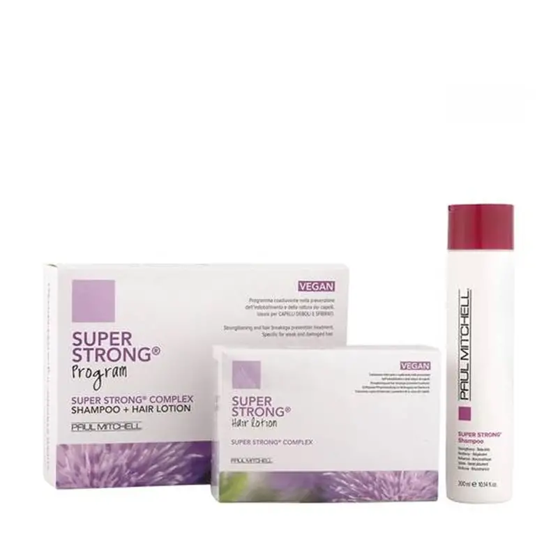 PAUL MITCHELL Super Strong Program Shampoo 300ml + Hair Lotion 12x6ml