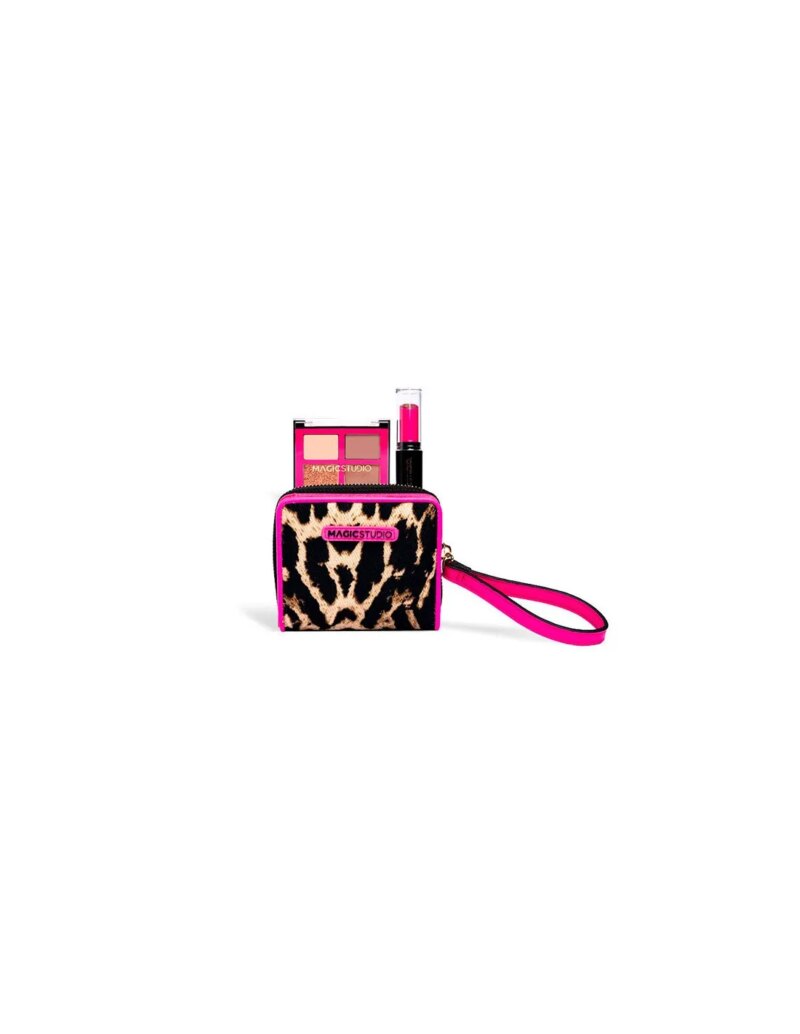 MAGIC STUDIO POWERFUL COSMETICS MAGIC STUDIO PINK SAFARI CARTERA 4 SOMBRAS BARRA DE LABIOS