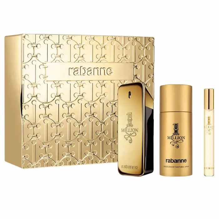 Paco Rabanne 1 Million Eau De Toilette Spray 100ml Set 3 Parti