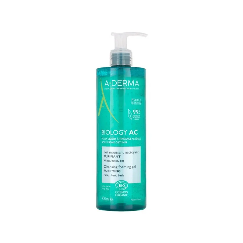 A-Derma  Gel Limpiador Purificante Biology AC 400ml