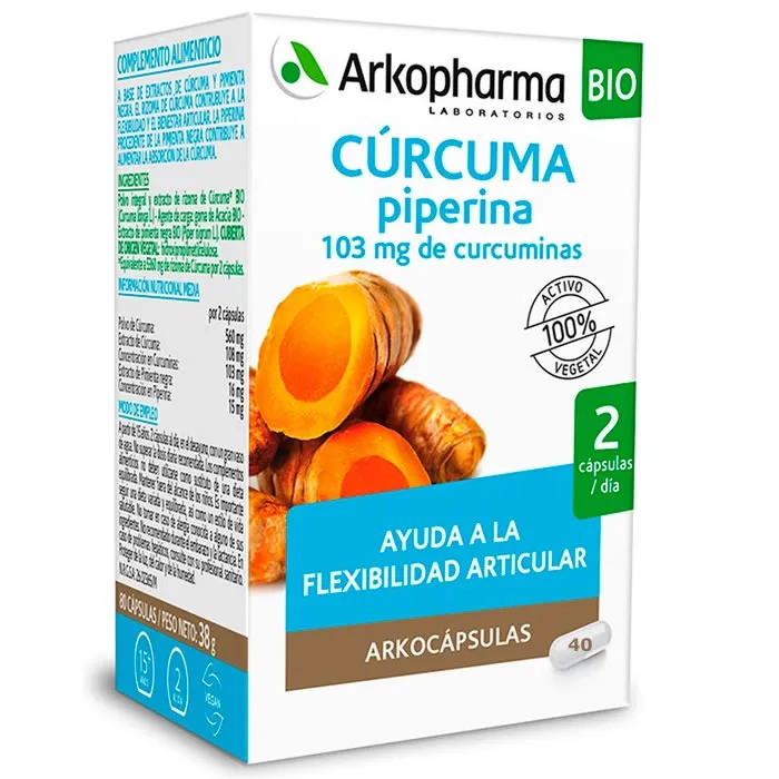 Arkopharma Arkocápsulas Curcuma Piperina 40 Capsule