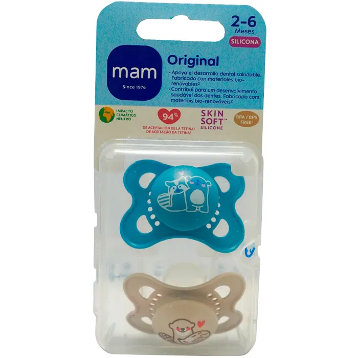 Mam Original Start Silicone 0-2 M 2 unità Colore Blu
