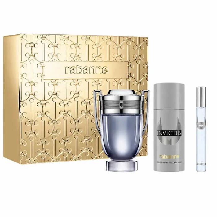 Paco Rabanne Invictus Eau De Toilette Spray 100ml Set 3 Parti