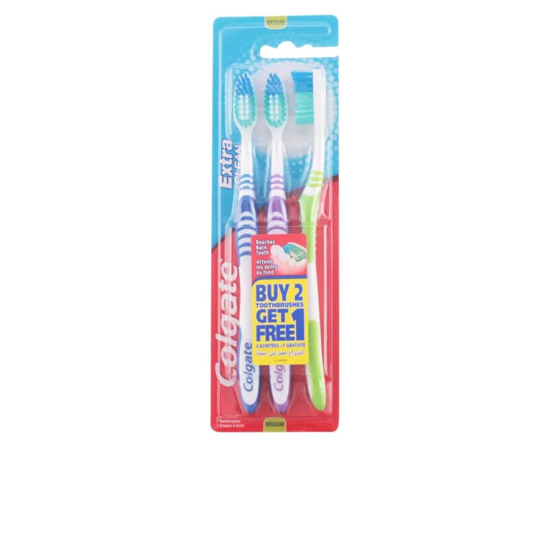 Colgate Extra Clean Medium Spazzolino Da Denti 3 Unità
