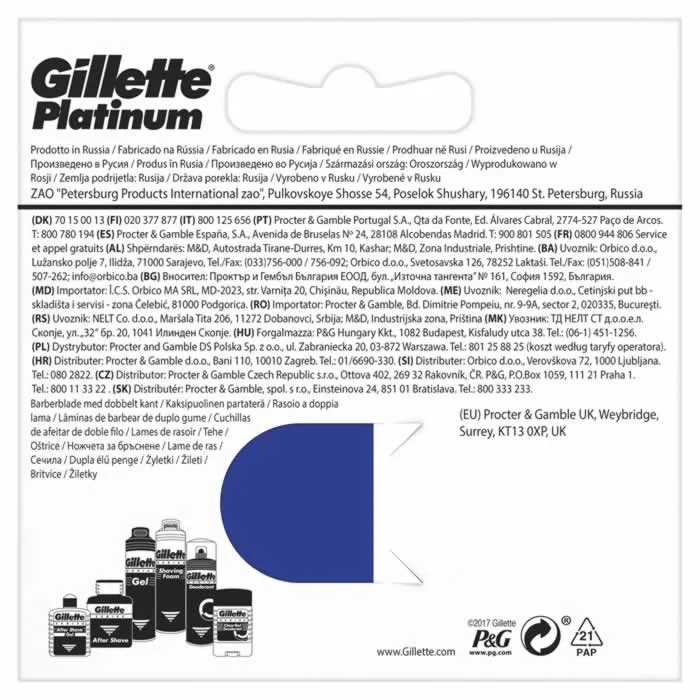 Gillette Platinum Ricarica 5 Unità