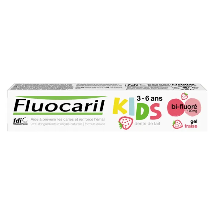 Fluocaril Kids Bi-fluoride Milk Teeth Strawberry Flavour 3-6 Anni 50ml