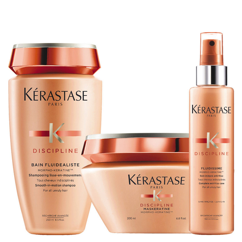 KERASTASE Kit Discipline Bain Fluidealiste Sulfate Free 250ml + Maskeratine 200ml + Discipline Fluidissime 200ml
