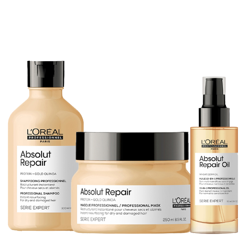 L'OREAL Kit Serie Expert Absolut Repair Shampoo 300ml + Masque 250ml + Oil 90ml