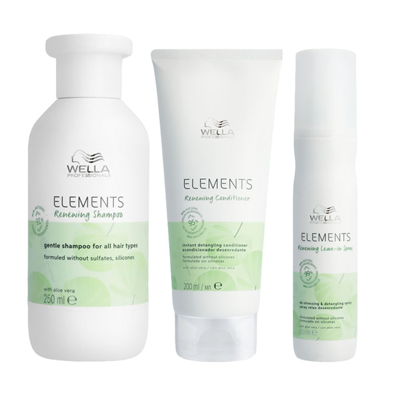 WELLA Kit Elements Renewing Shampoo 250ml + Conditioner 200ml + Leave-In Spray 150ml