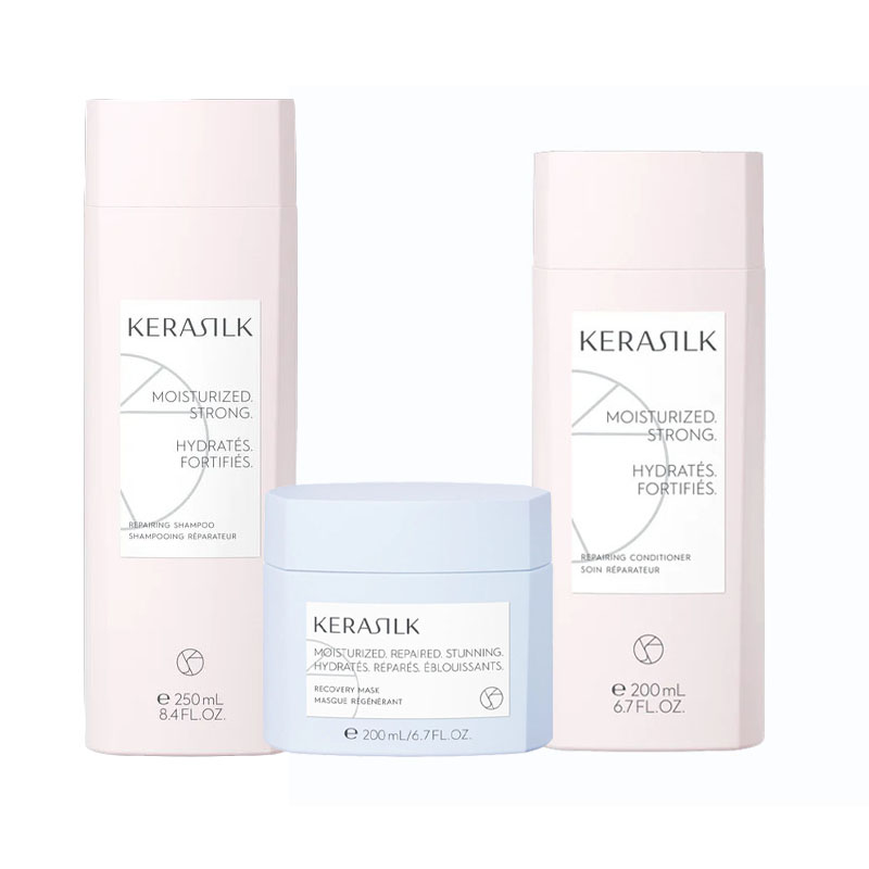 KERASILK Kit Essentials Reparing Shampoo 250ml + Mask 200ml + Conditioner 200ml